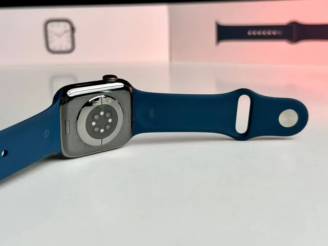 ВЖИВАНИЙ Apple Watch Series 7 GPS + Cellular 45mm Graphite Stainless Steel Case with Abyss Blue Sport Band (MKJH3, MKL23) - Стан: ідеальний | Комплект: повний | Гарантія: 1 міс.