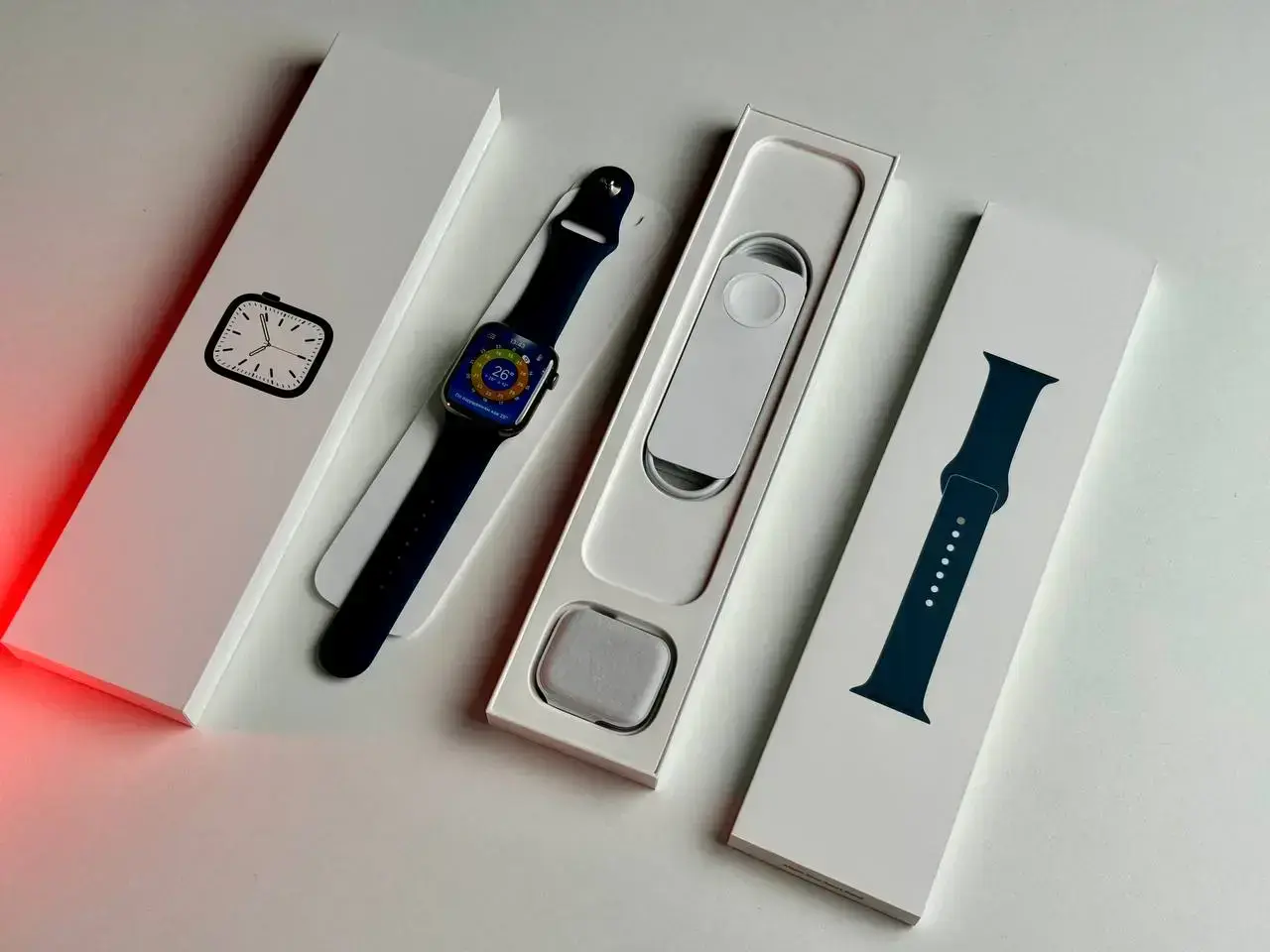 ВЖИВАНИЙ Apple Watch Series 7 GPS + Cellular 45mm Graphite Stainless Steel Case with Abyss Blue Sport Band (MKJH3, MKL23) - Стан: ідеальний | Комплект: повний | Гарантія: 1 міс.