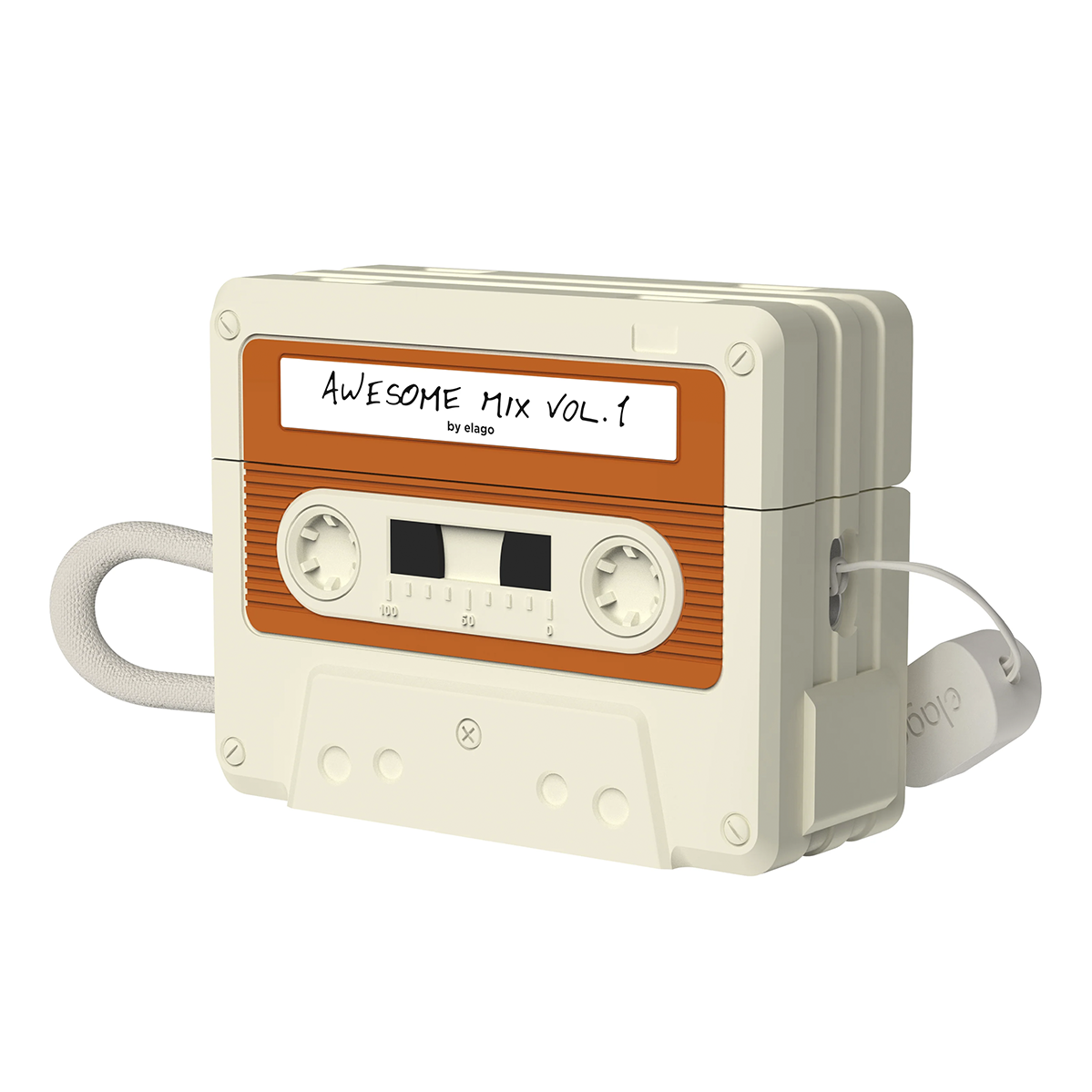 Чехол Elago Cassette Tape Case for Airpods Pro 2nd Gen - Classic White (EAPP2TAPE-CWHRD+STR-IV)