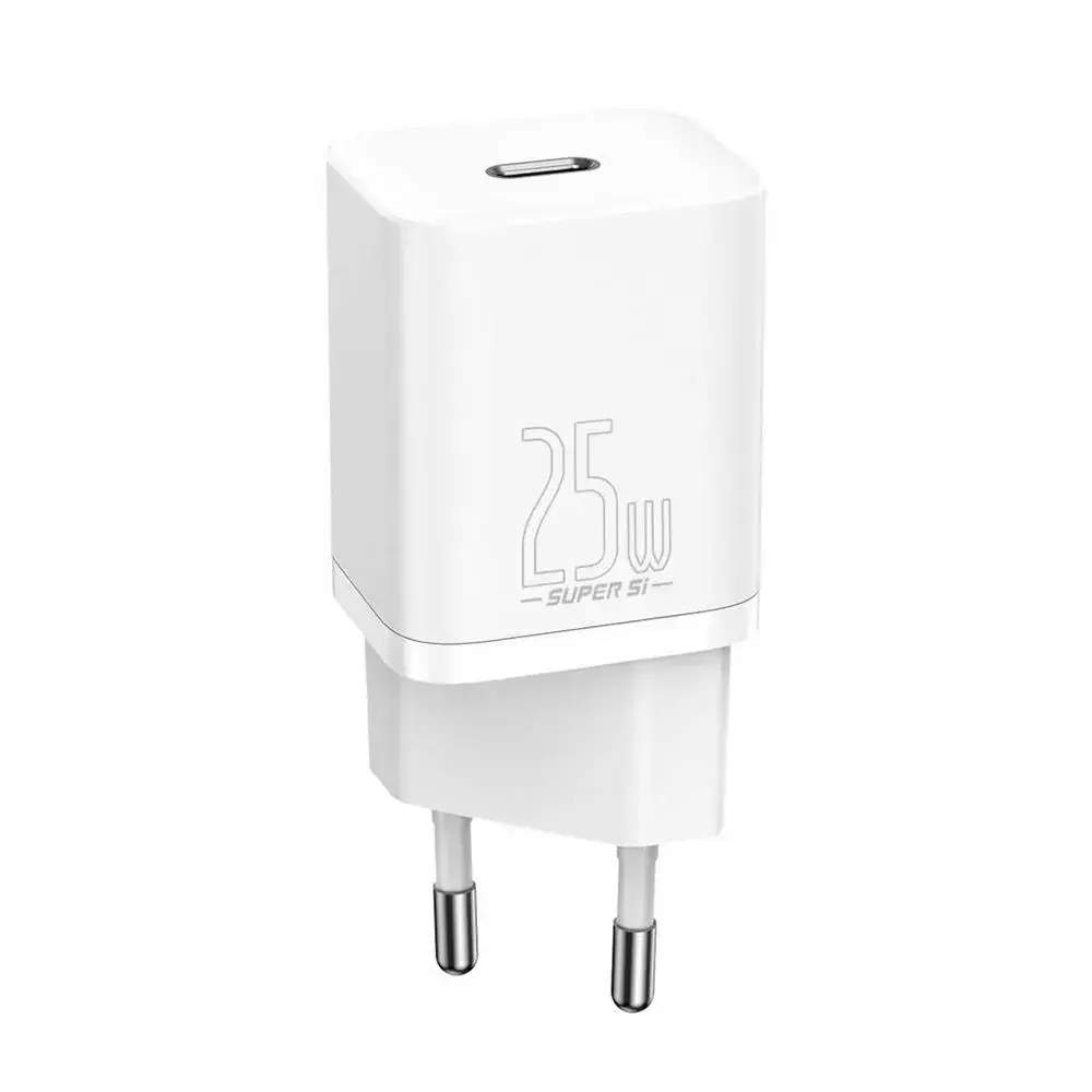 Мережевий зарядний пристрій Baseus Super Silicone PD Charger 25W + кабель Type-C to Type-C - White (TZCCSUP-L02)