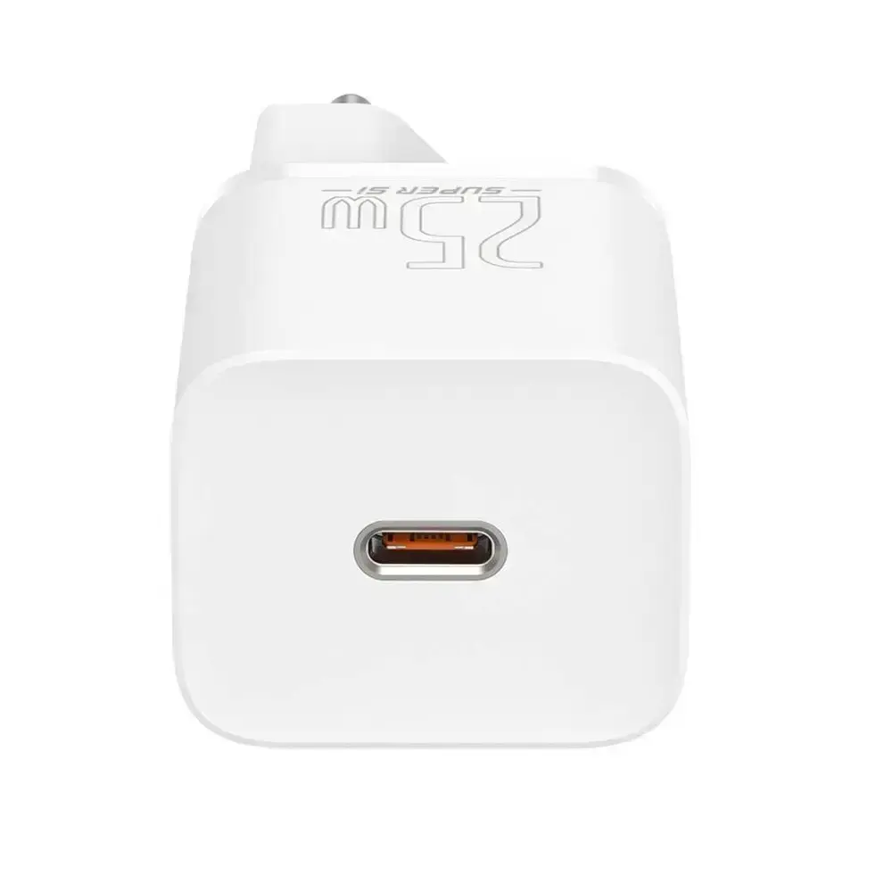 Мережевий зарядний пристрій Baseus Super Silicone PD Charger 25W + кабель Type-C to Type-C - White (TZCCSUP-L02)