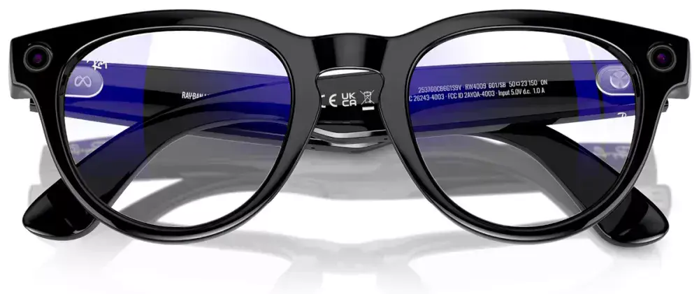Смарт-окуляри Ray-Ban | Meta Headliner Standard - Shiny Black Frame/Clear Lenses (RW4009 601/SB 50-23)