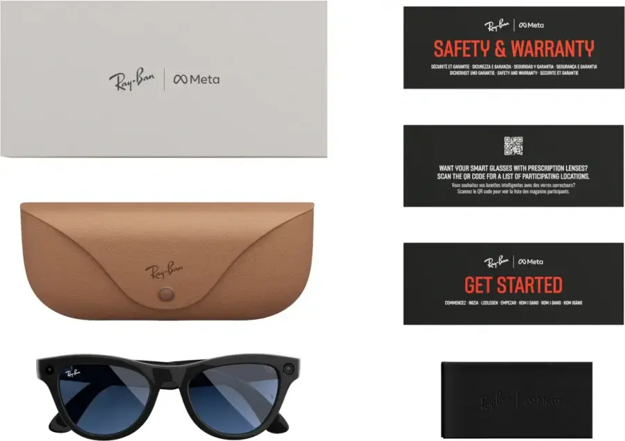 Смарт-очки Ray-Ban | Meta Skyler Standard - Shiny Black / Transitions Cerulean Blue (RW4010 601/MF 52-20)