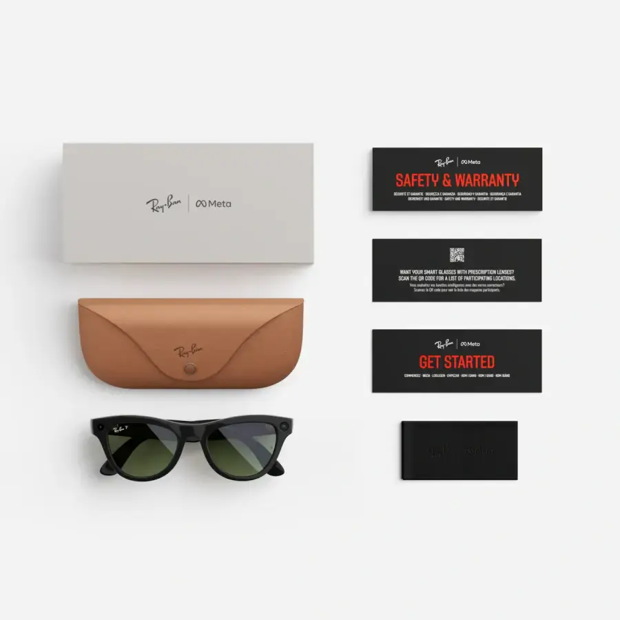 Смарт-очки Ray-Ban | Meta Skyler Standard - Shiny Black / G-15 Green (RW4010 601/71 52-20)