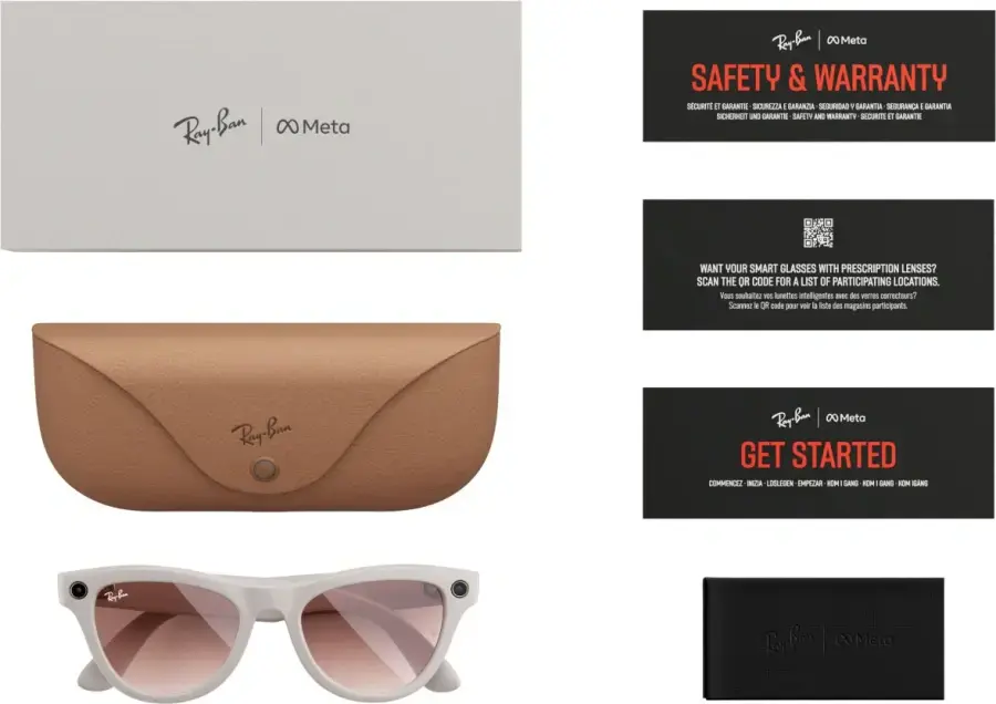 Смарт-очки Ray-Ban | Meta Skyler Standard - Shiny Chalky Gray / Gradient Cinnamon Pink (RW4010 670013 52-20)