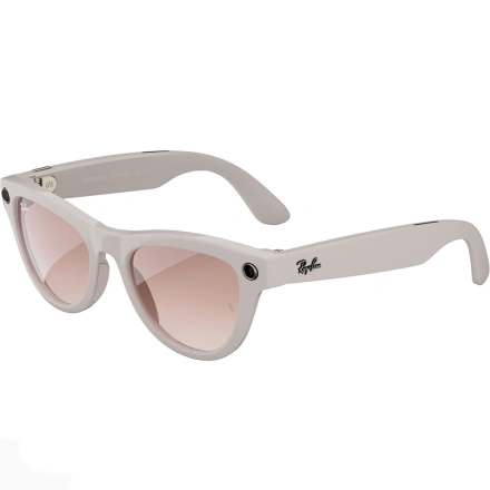 Смарт-очки Ray-Ban | Meta Skyler Standard - Shiny Chalky Gray / Gradient Cinnamon Pink (RW4010 670013 52-20)