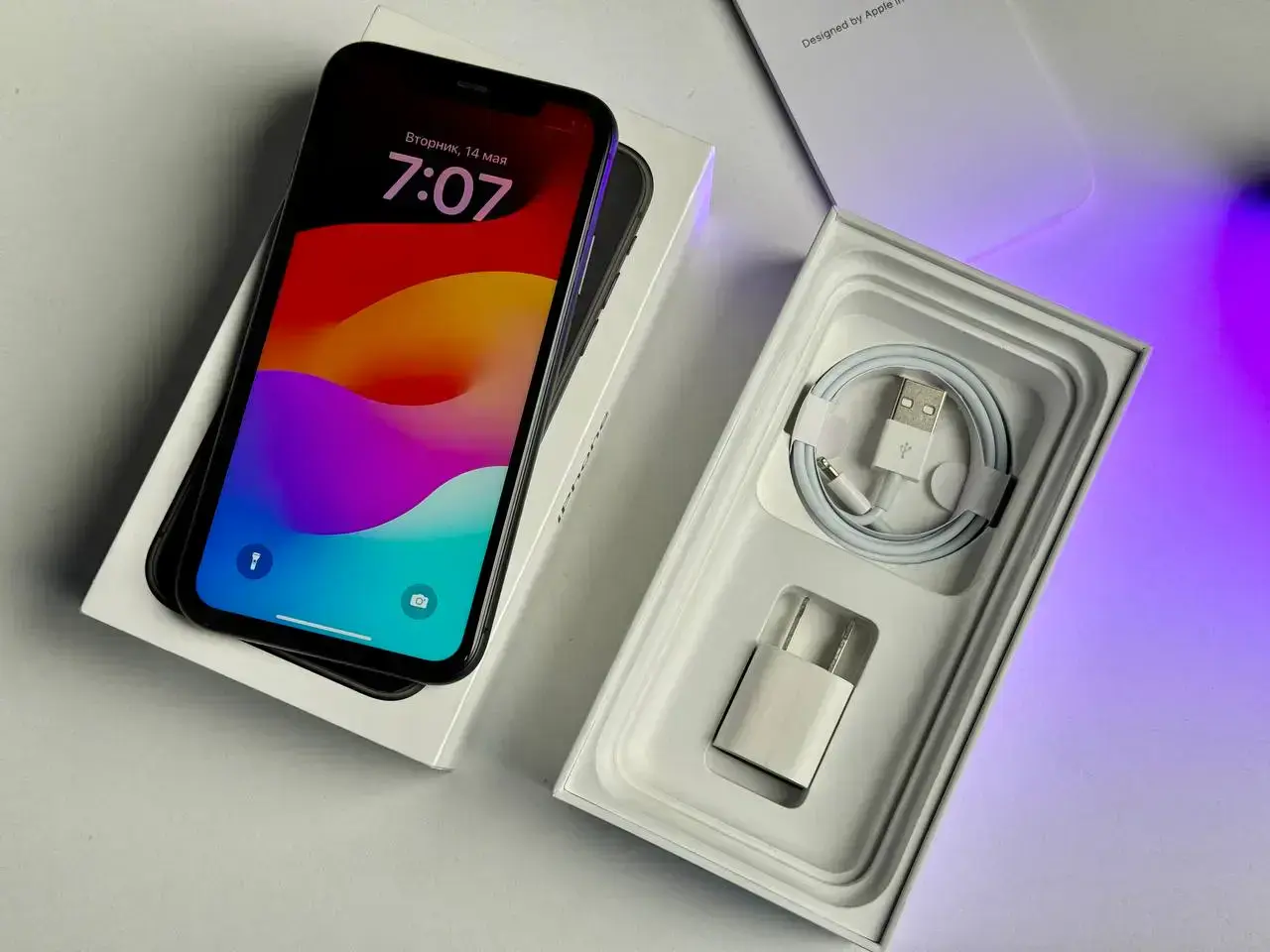 Б/У Apple iPhone 11 128GB Black (MHCX3, MHDH3) Slim Box - Состояние: идеальный | Аккумулятор: 99% | Комплект: коробка, блок питания | Гарантія: 1 мес.