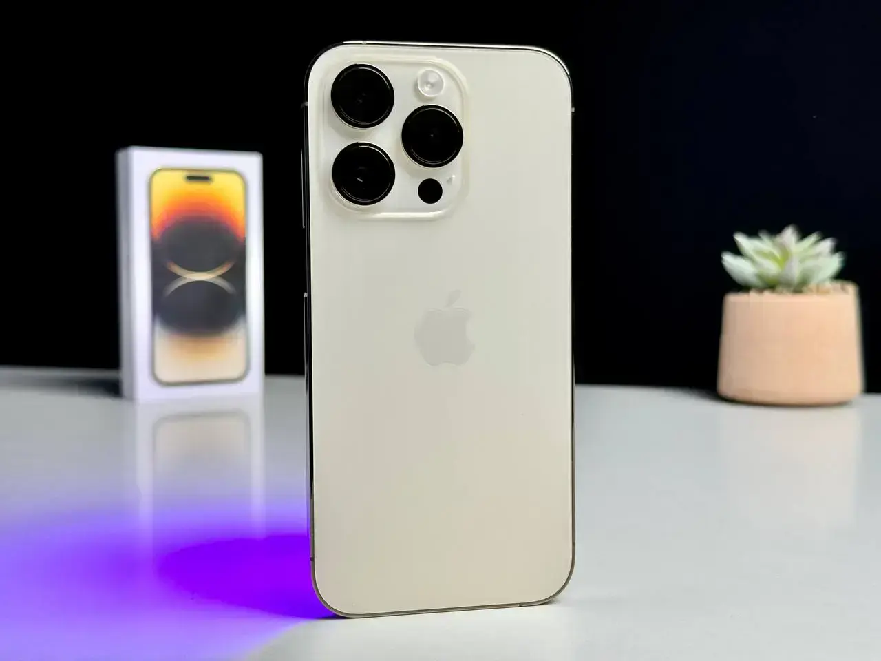 Б/У Apple iPhone 14 Pro 128GB Gold (MQ083) - Состояние: идеальный | Аккумулятор: 89% | Комплект: полный | Гарантія: 1 мес.