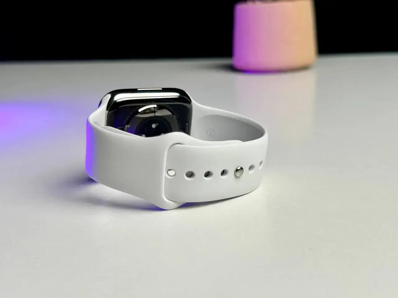 NEW NO BOX Apple Watch Series 8 GPS + Cellular 45mm Silver Stainless Steel Case with White Sport Band - Regular (MNKE3) - Состояние: новый | Аккумулятор: 100% | Комплект: кабель | Гарантія: 1 мес.
