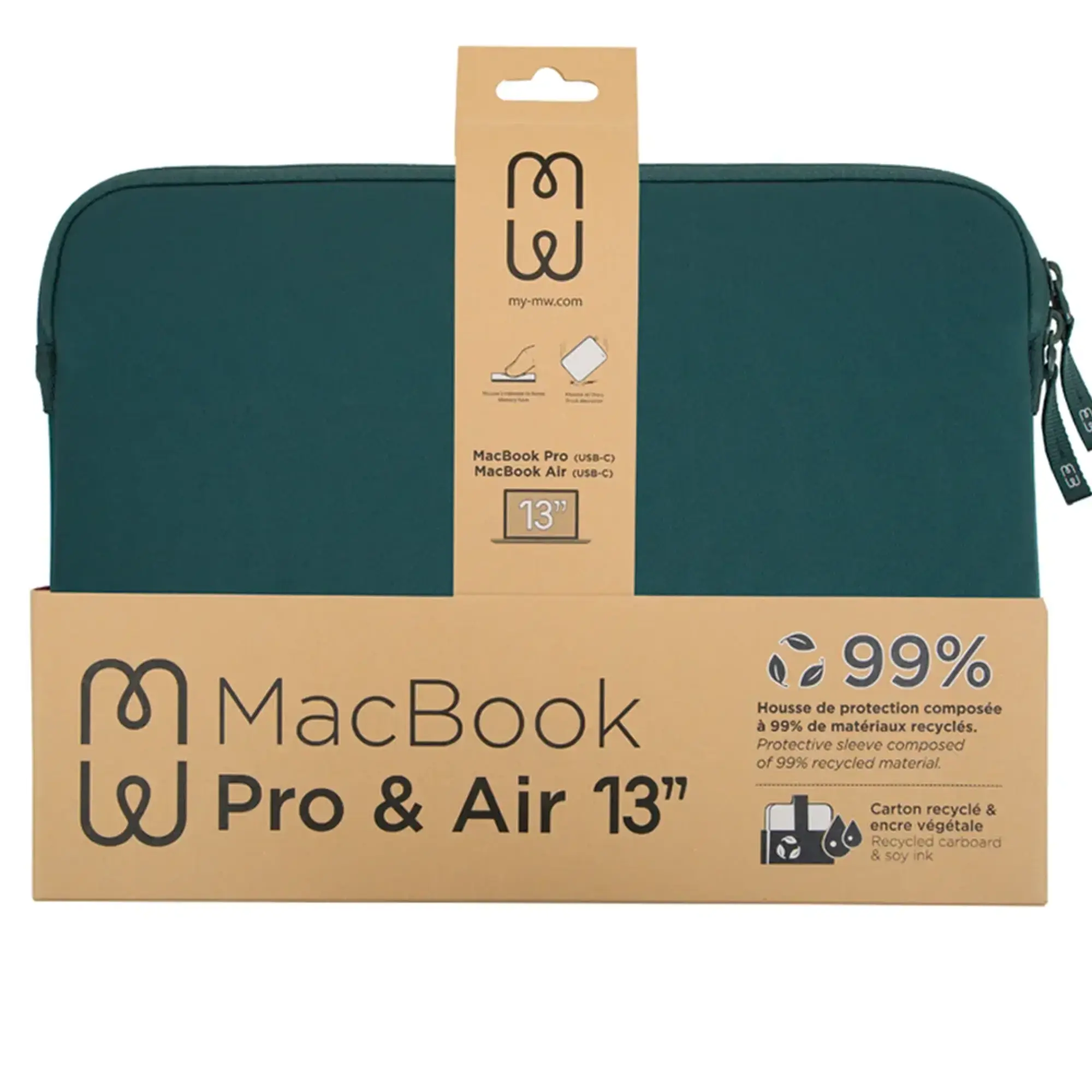 Чохол MW Basics 2Life Sleeve Case for MacBook Pro 14"/MacBook Air 13" M2 - Green/White (MW-410166)