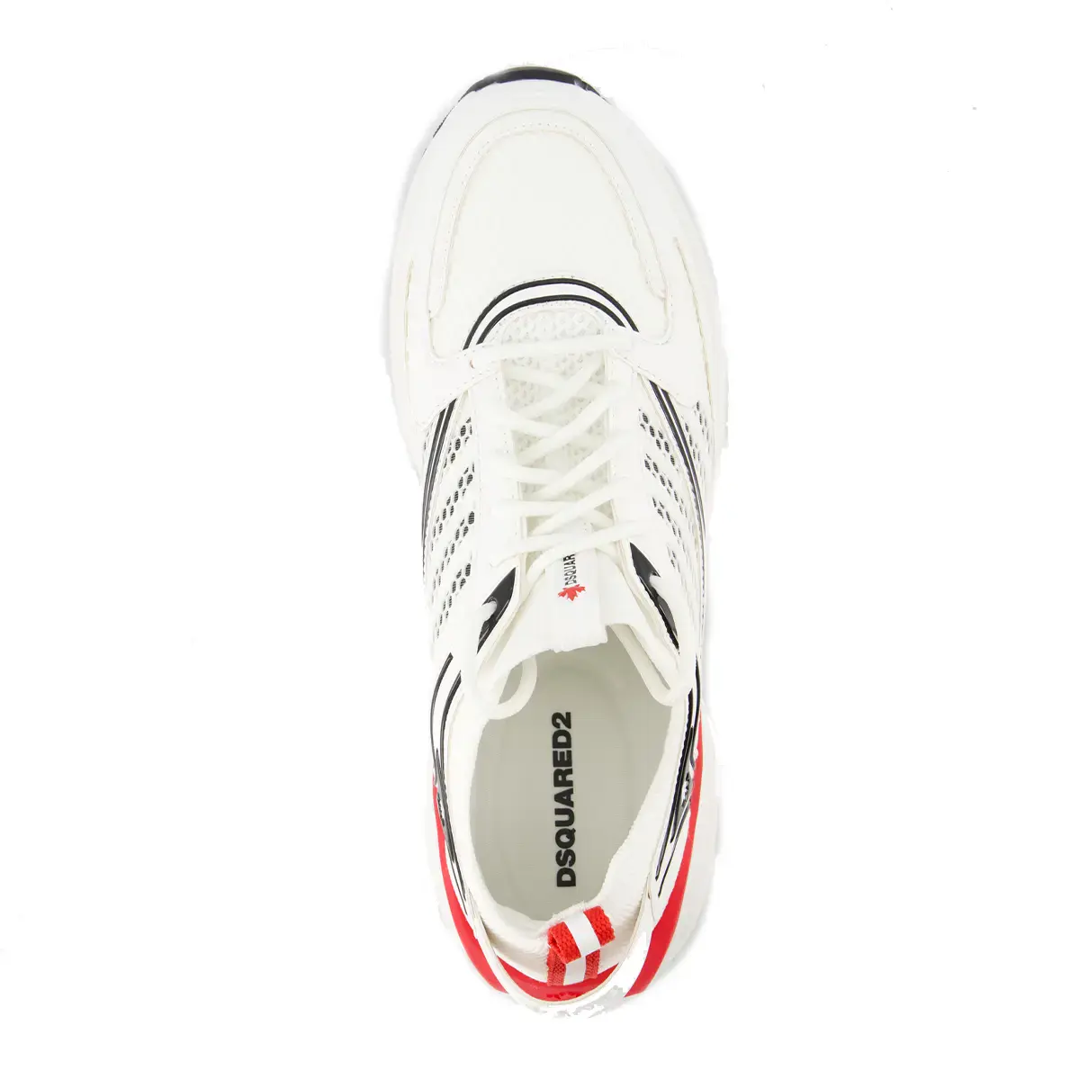 Кросівки DSQUARED2 Dash Lace-up Low top Sneakers White+Black+Red - Size 43 (SNM0332 592C7159 M536)