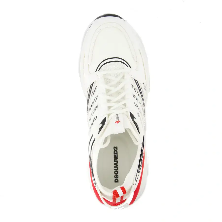 Кросівки DSQUARED2 Dash Lace-up Low top Sneakers White+Black+Red - Size 43 (SNM0332 592C7159 M536)