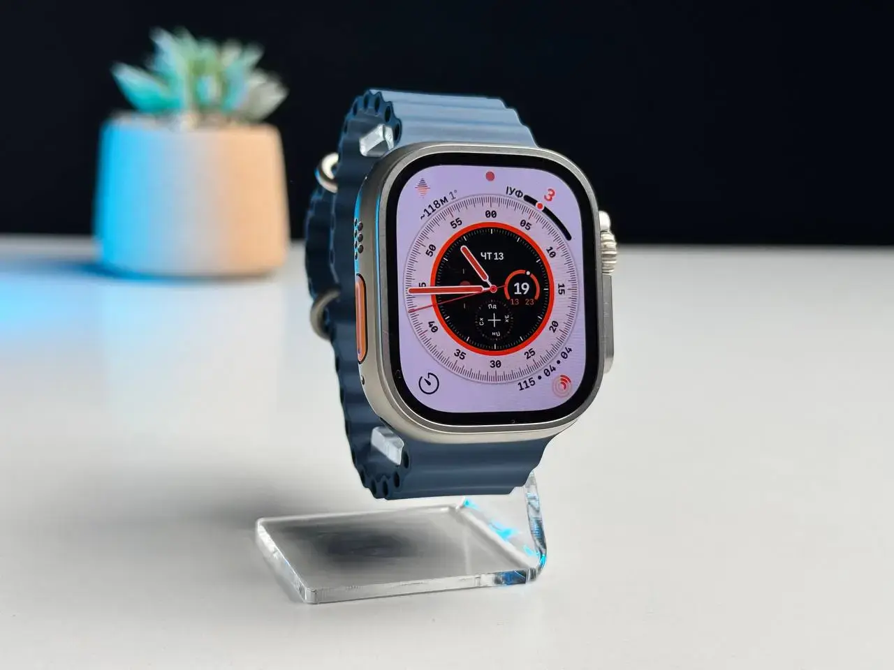 NEW NO BOX Apple Watch Ultra 2 GPS + Cellular 49mm Titanium Case with Blue Ocean Band (MREG3) Стан: нові | Акумулятор: 100% | Комплект: без коробки | Гарантія: 12 міс.