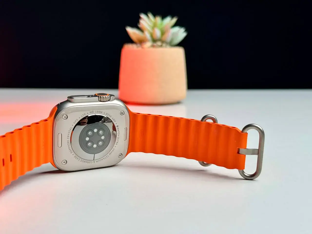 NEW NO BOX Apple Watch Ultra 2 GPS + Cellular 49mm Titanium Case with Orange Ocean Band (MREH3) Состояние: новые | Аккумулятор: 100% | Комплект: без коробки | Гарантія: 12 мес.