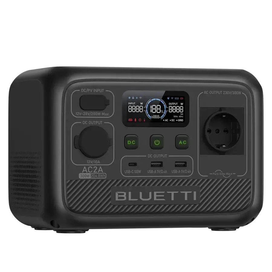 Портативна зарядна станція BLUETTI AC2A Portable Power Station | 300W 204Wh (P-AC2A-EU-GY-BL-010)