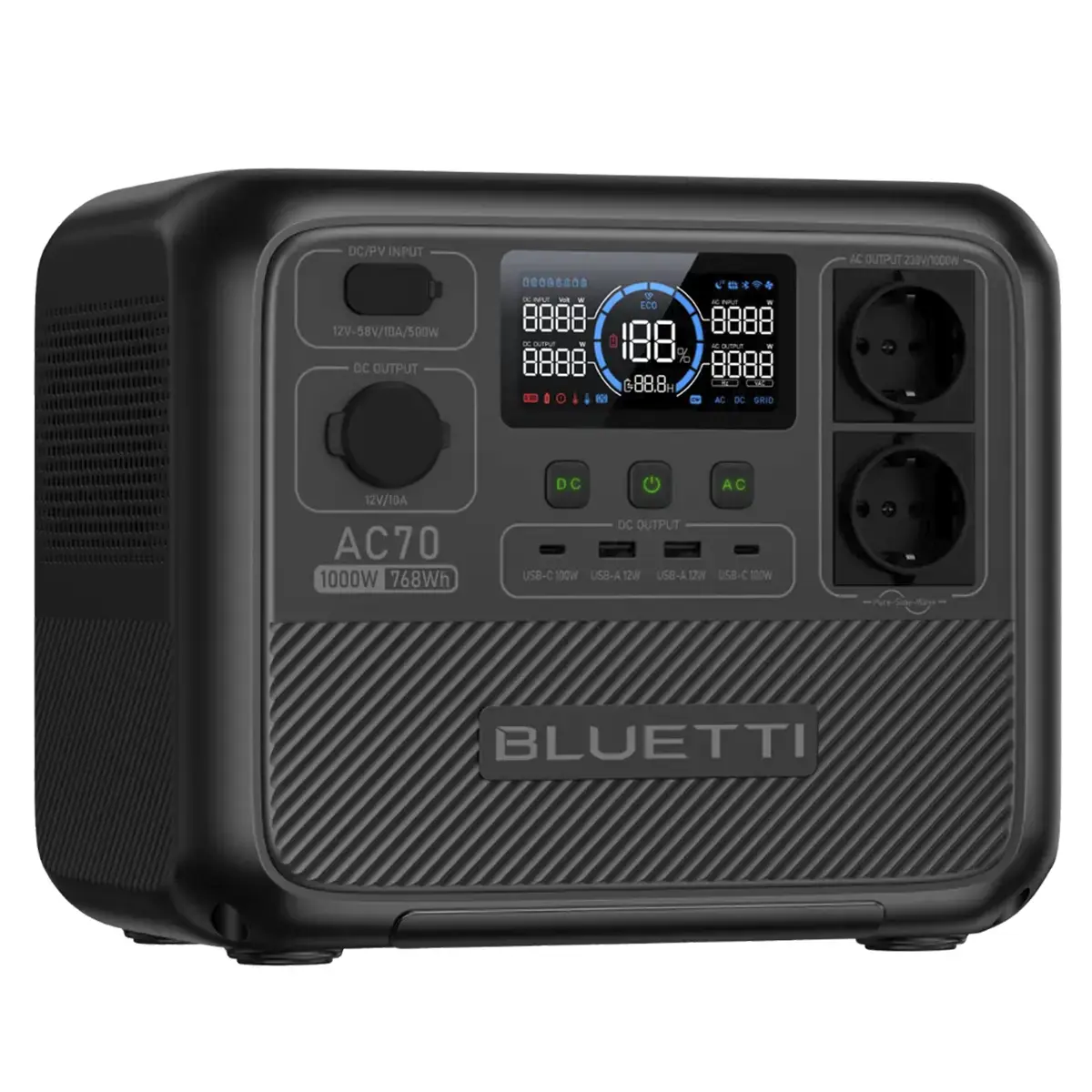 Портативна зарядна станція BLUETTI AC70 Portable Power Station | 1000W 768Wh