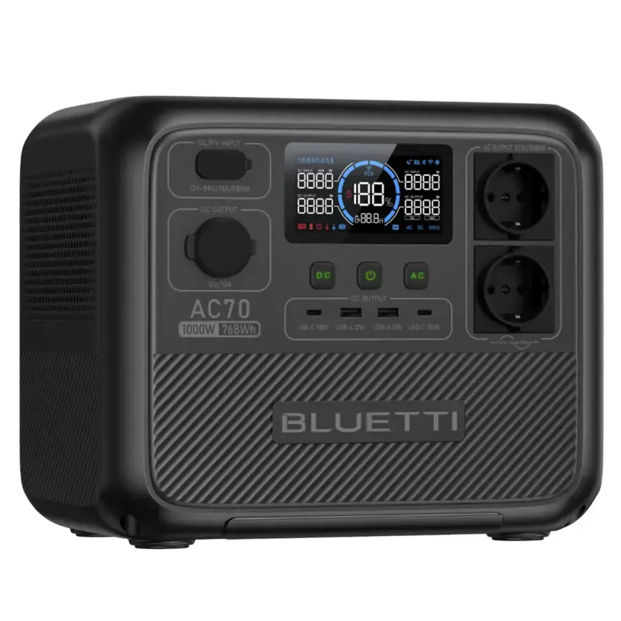 Портативна зарядна станція BLUETTI AC70 Portable Power Station | 1000W 768Wh (P-AC70-EU-GY-BL-010)