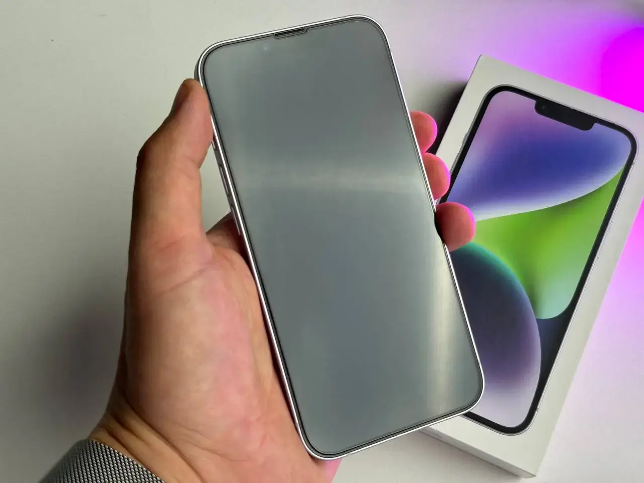 Б/У Apple iPhone 14 128GB Purple (MPV03) - Состояние: идеальный | Аккумулятор: 89% | Комплект: полный | Гарантія: 1 мес.