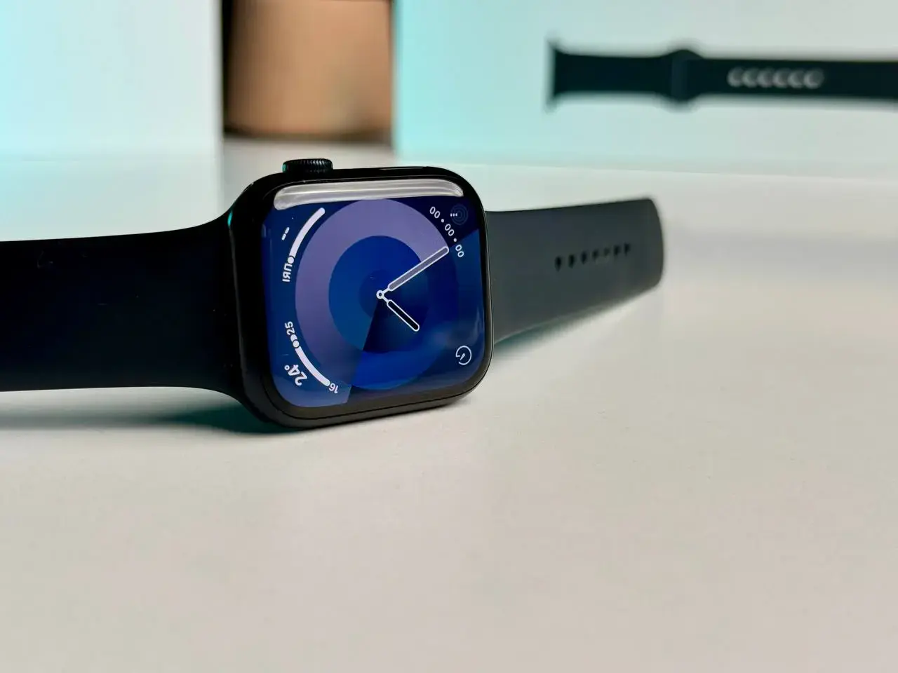ВЖИВАНИЙ Apple Watch Series 7 GPS 45mm Midnight Aluminum Case with Midnight Sport Band (MKN53) - Стан: гарний | Акумулятор: 91% | Комплект: повний | Гарантія: 1 міс.