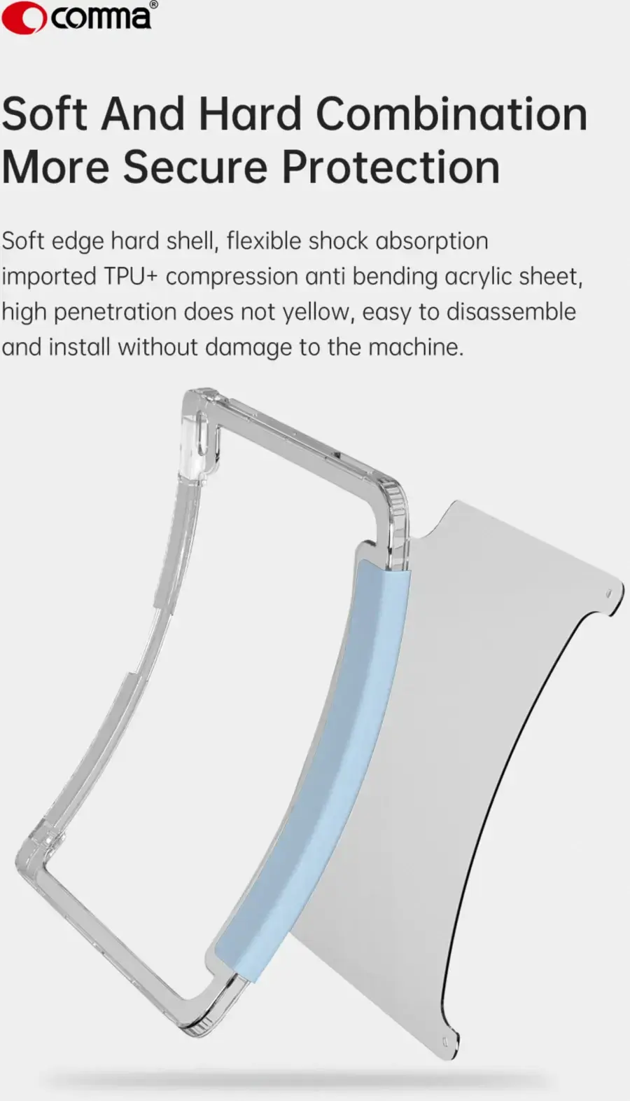 Чохол-книжка Comma Joy Series for iPad Pro 11-inch [M5/M4] - Light Blue