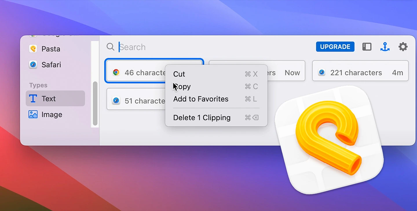 Pasta: удобный менеджер буфера обмена для Mac