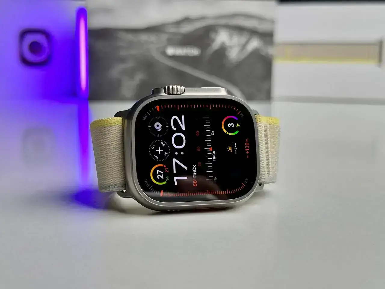 ВЖИВАНИЙ Apple Watch Ultra GPS + Cellular 49mm Titanium Case with Yellow/Beige Trail Loop - S/M (MNHD3, MNHK3) - Стан: ідеальний | Акумулятор: 97% | Комплект: повний | Гарантія: 1 міс.