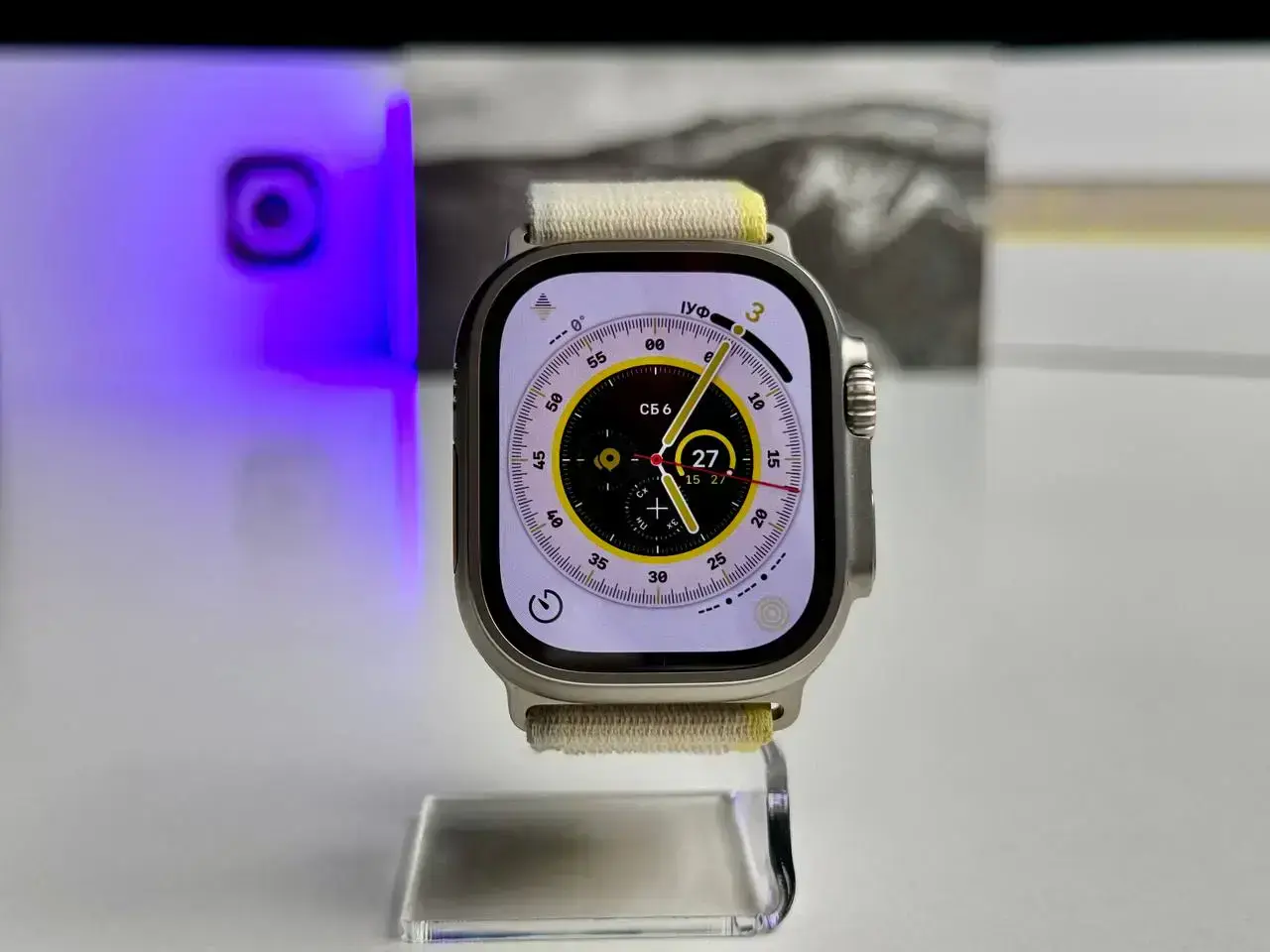 ВЖИВАНИЙ Apple Watch Ultra GPS + Cellular 49mm Titanium Case with Yellow/Beige Trail Loop - S/M (MNHD3, MNHK3) - Стан: ідеальний | Акумулятор: 97% | Комплект: повний | Гарантія: 1 міс.