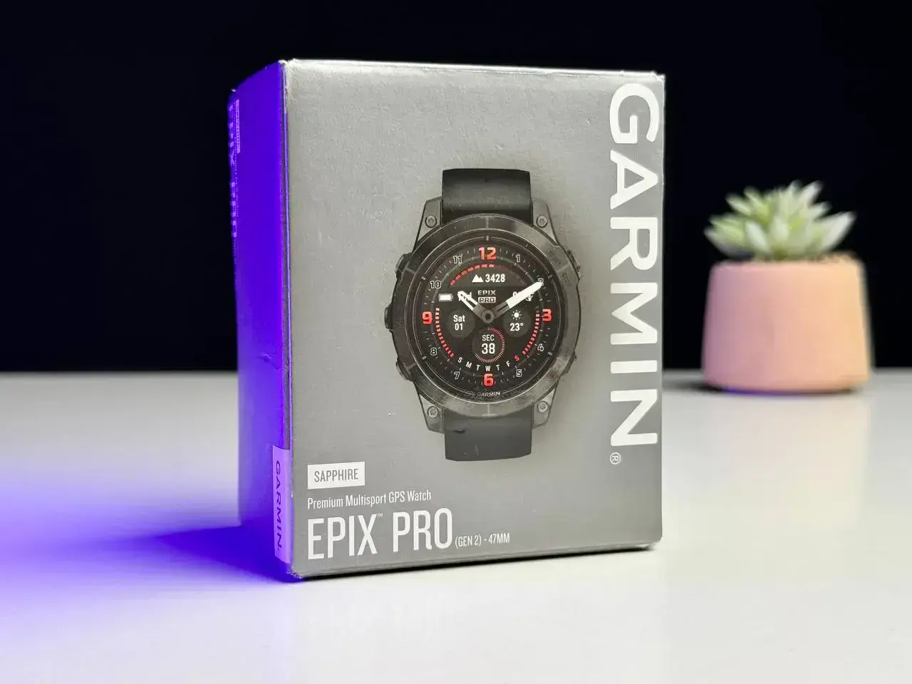 Вітринний Смарт-годинник Garmin Epix Pro (Gen 2) Sapphire Edition | 47 mm Carbon Gray DLC Titanium with Black Band (010-02803-11) - Стан: ідеальний | Комплект: повний