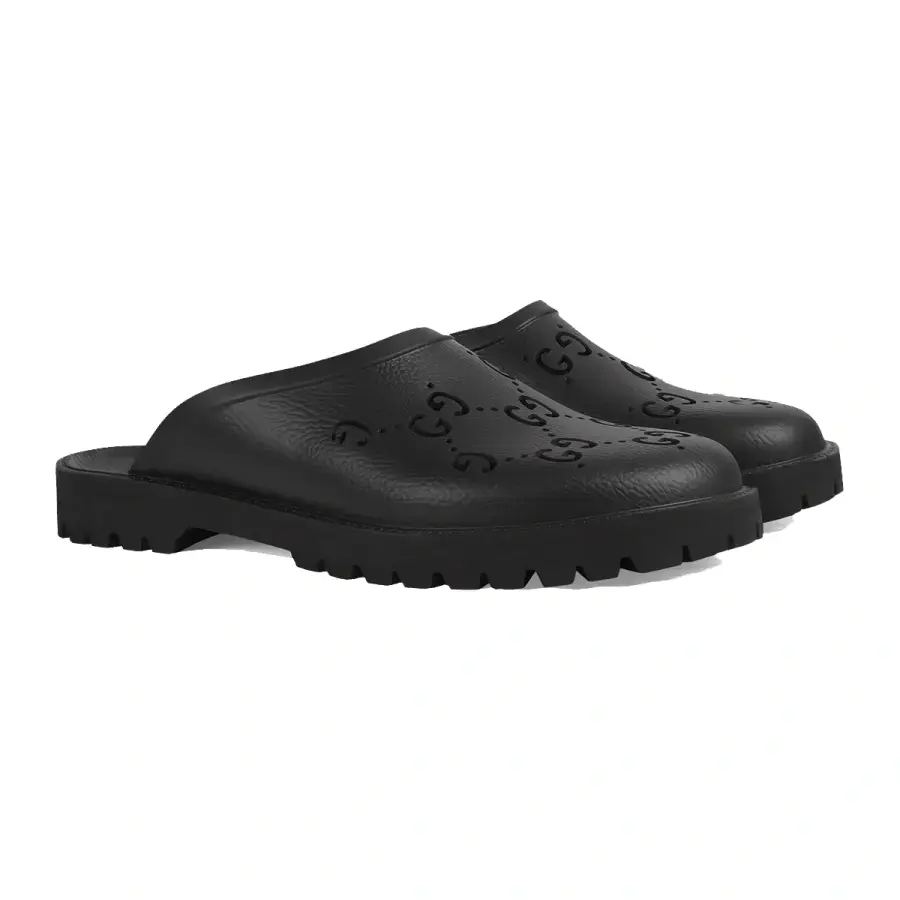 Взуття Gucci slip on sandal in black GG rubber - Size 39 (655517 JFB00 1000)