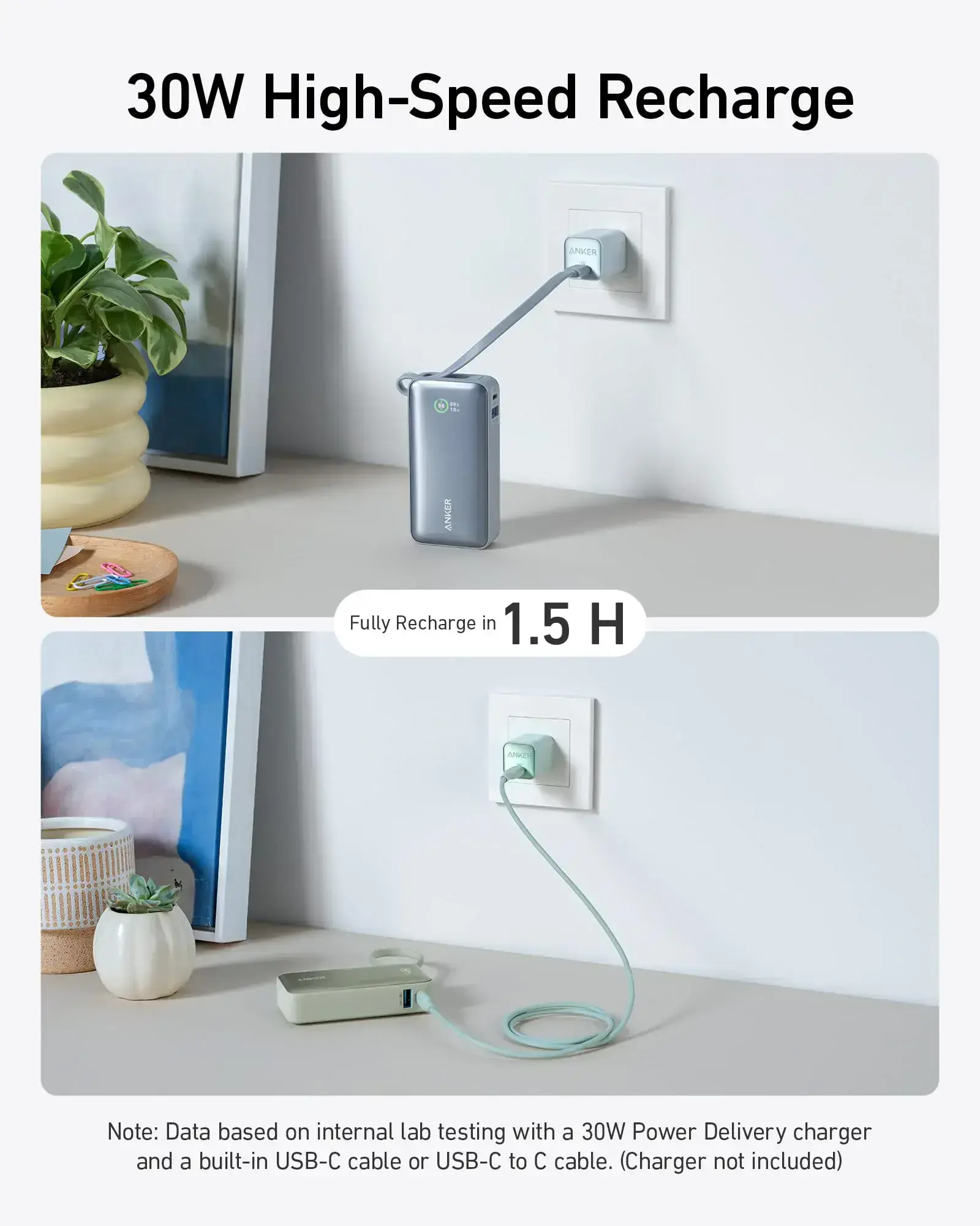 Зовнішній акумулятор (павербанк) Anker Nano Power Bank 30W 10000 mAh - Blue (A1259031)