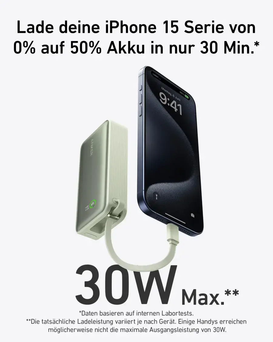 Зовнішній акумулятор (павербанк) Anker Nano Power Bank 30W 10000 mAh - Green (A1259061, A1259G61)