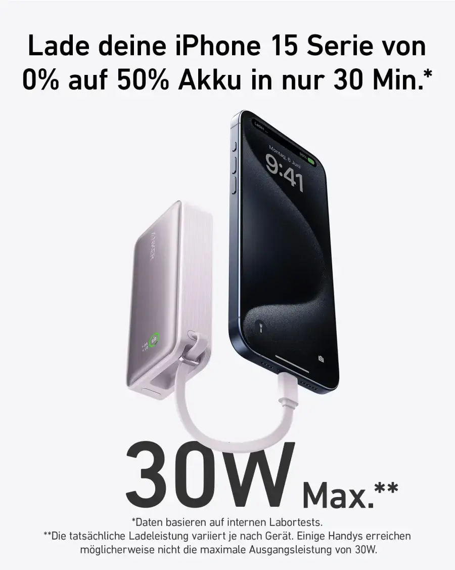 Зовнішній акумулятор (павербанк) Anker Nano Power Bank 30W 10000 mAh - Violet (A12590V1)