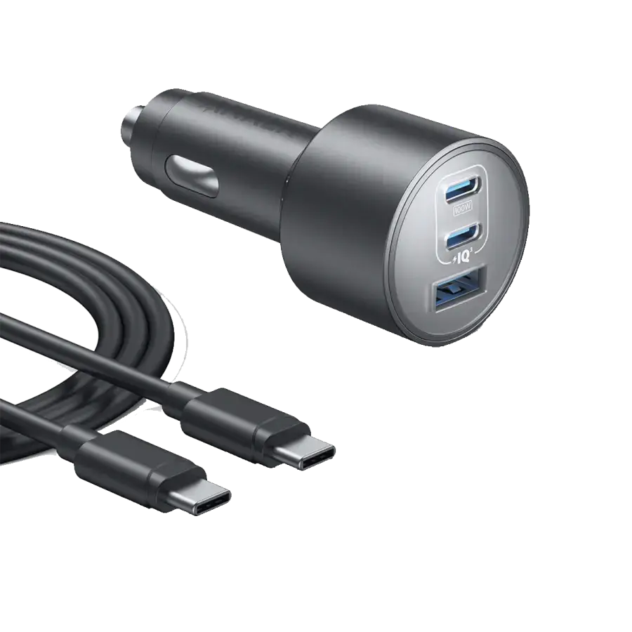 Автомобільний зарядний пристрій Anker USB-C Fast Car 3-Port Charger 167.5W with USB-C Cable (B27370A1)