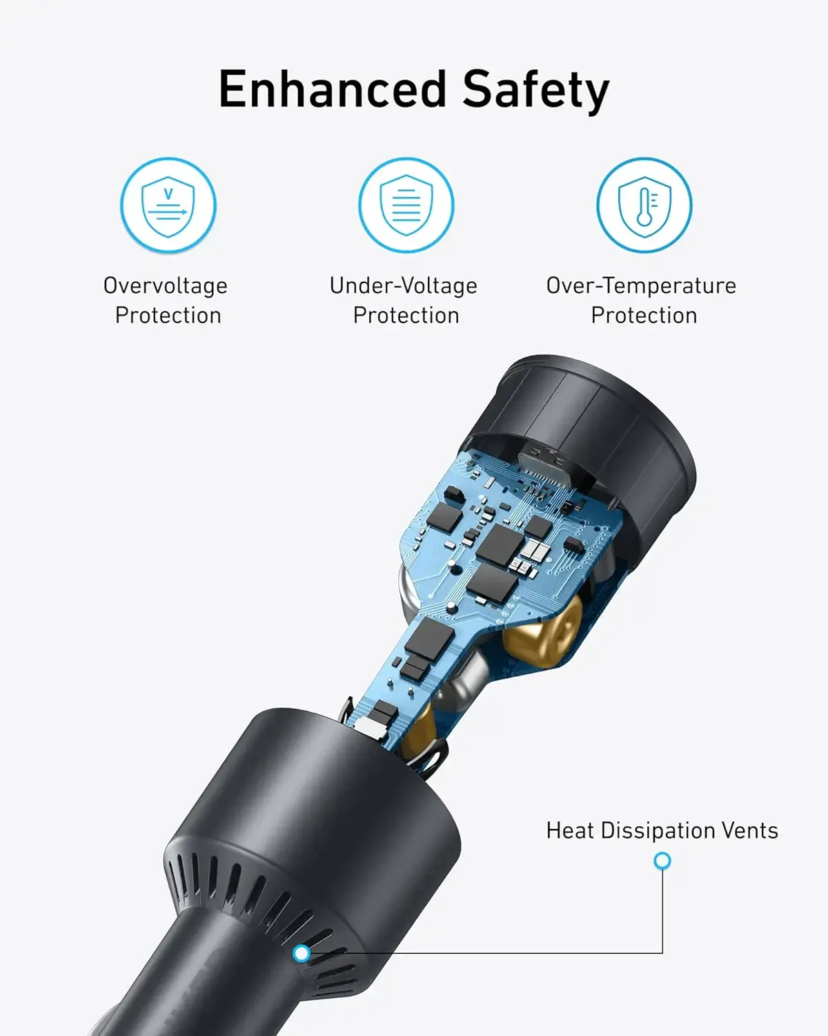 Автомобильное зарядное устройство Anker USB-C Fast Car 3-Port Charger 167.5W с USB-C Cable (B27370A1)