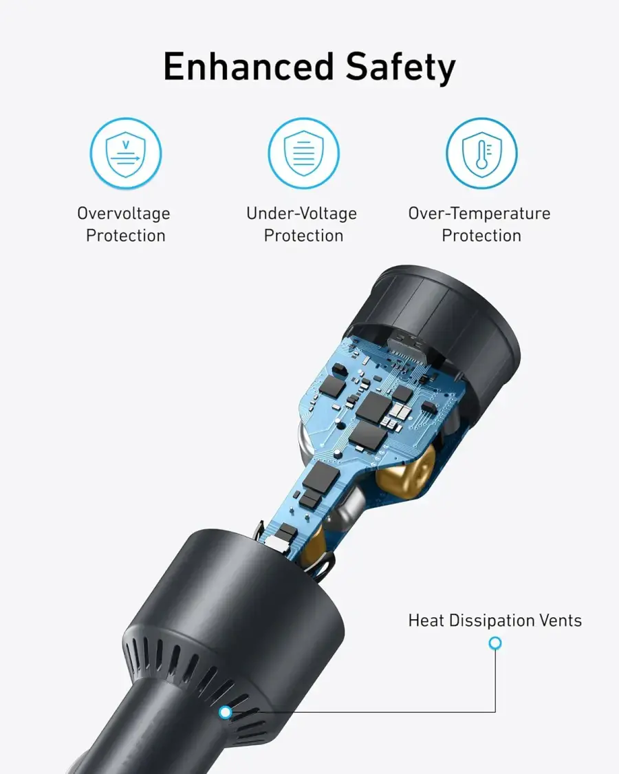 Автомобільний зарядний пристрій Anker USB-C Fast Car 3-Port Charger 167.5W with USB-C Cable (B27370A1)