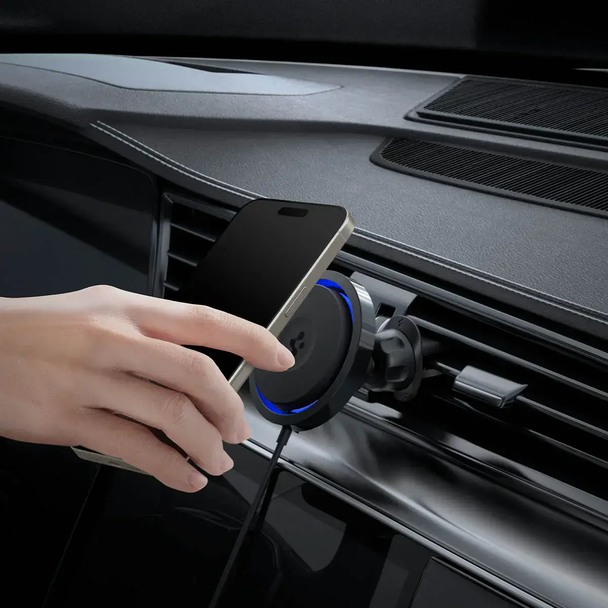 Автотримач з функцією бездротової зарядки Spigen OneTap Pro 3 CryoMax Air Vent Car Mount | ITS12WC (MagFit) (ACP07082)