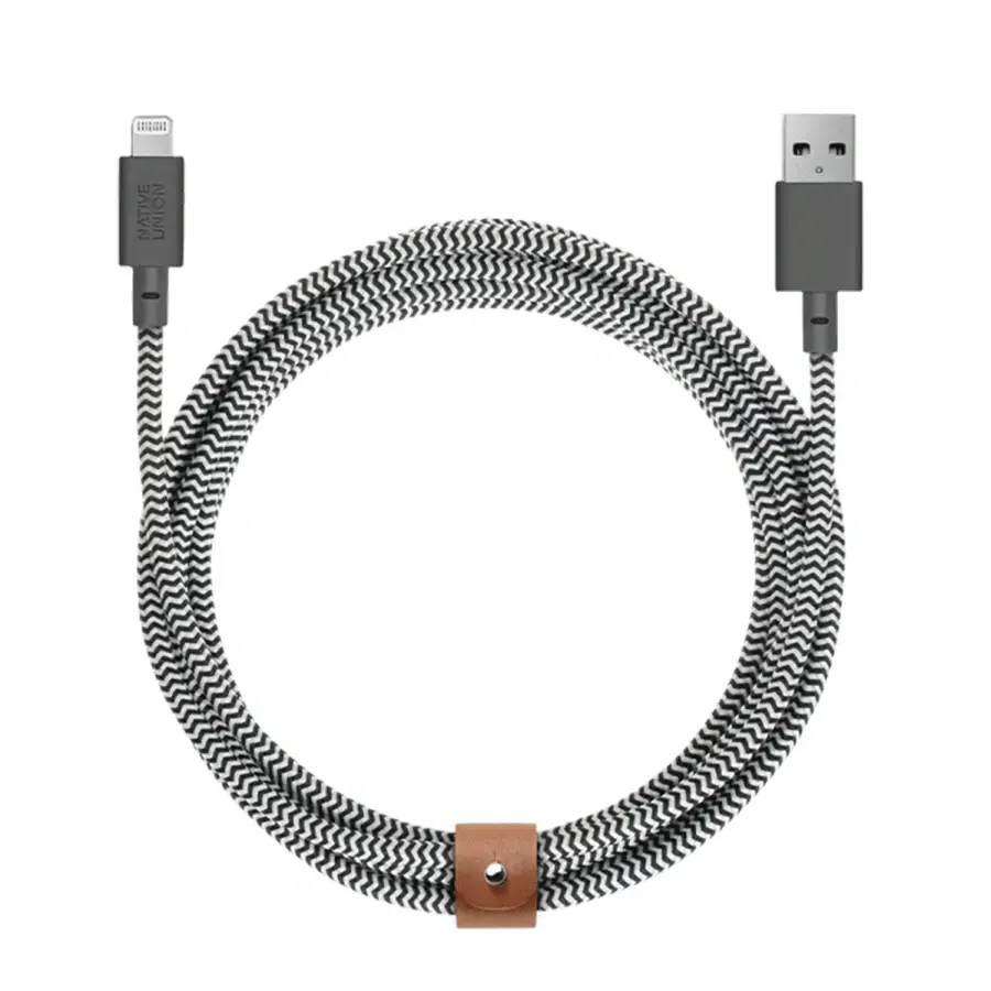 Кабель Native Union Belt Cable XL Lightning Zebra (3 m) (BELT-L-ZEB-3-NP)