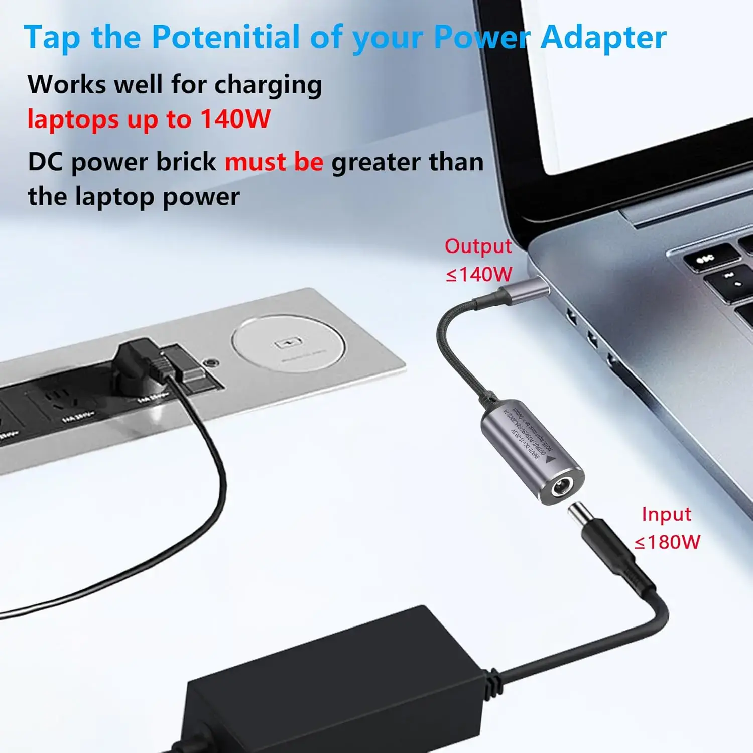 Кабель SinLoon USB Type-C/DC 5.5*2.5 с PD 140W для питания устройств