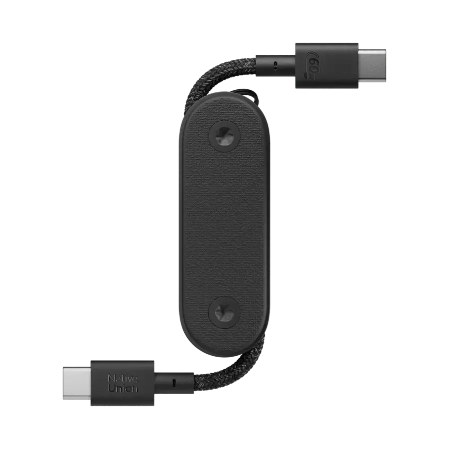Кишеньковий кабель Native Union Pocket Cable USB-C to USB-C [60W] - Black (POCK-C-BLK-NP)