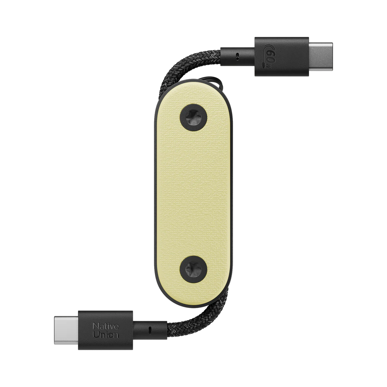 Кишеньковий кабель Native Union Pocket Cable USB-C to USB-C [60W] - Lemon (POCK-C-LMO-NP)