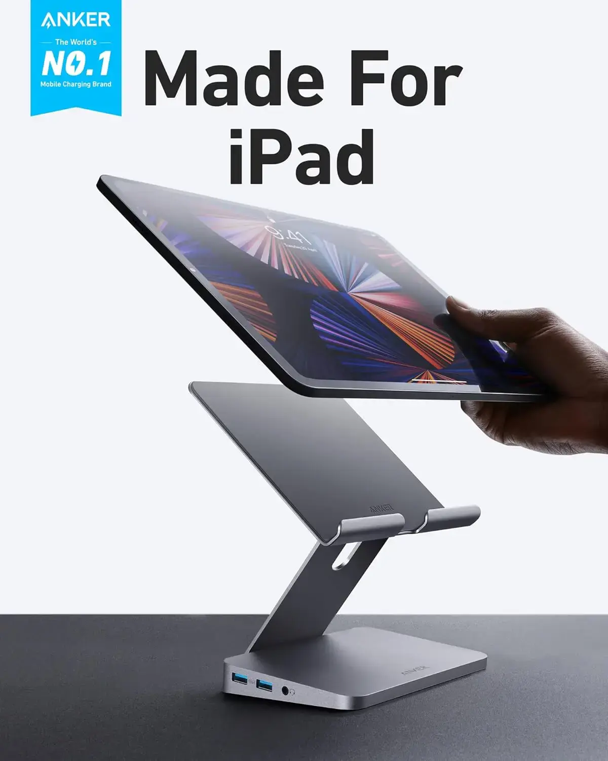 Концентратор Anker 551 USB-C Hub [8 в 1, подставка для планшета] - Space Grey (a8387)