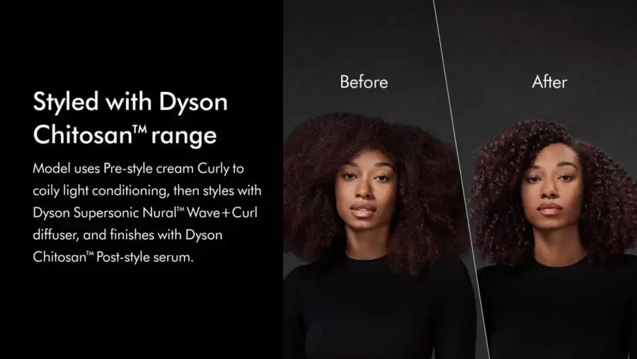Крем для попередньої укладки кучерявого волосся Dyson Chitosan Pre-style cream Curly to coily light conditioning 100ml (521903-01)
