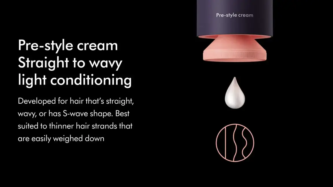 Крем для попередньої укладки прямого та хвилястого волосся Dyson Chitosan Pre-style cream Straight to wavy light conditioning mini 15ml (505145-01)