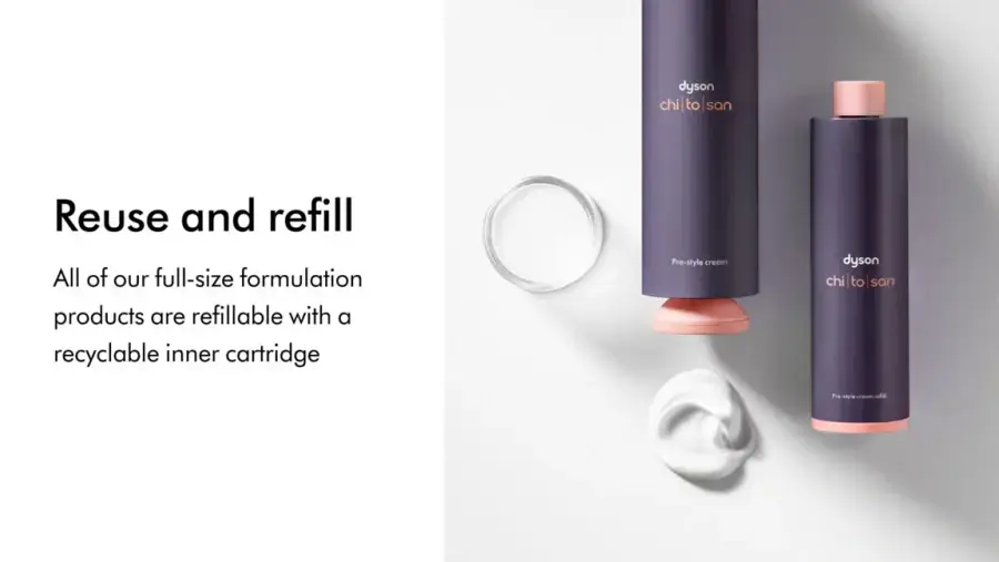 Крем для попередньої укладки прямого та хвилястого волосся Dyson Chitosan Pre-style cream Straight to wavy rich conditioning 100ml (521874-01)