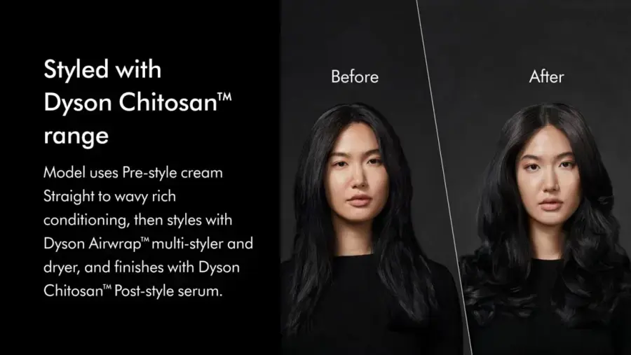 Крем для попередньої укладки прямого та хвилястого волосся Dyson Chitosan Pre-style cream Straight to wavy rich conditioning 100ml (521874-01)