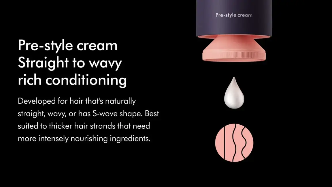 Крем для попередньої укладки прямого та хвилястого волосся Dyson Chitosan Straight to wavy light conditioning 100ml (521871-01)