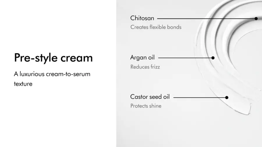 Крем для предварительной укладки прямых и волнистых волос Dyson Chitosan Straight to wavy light conditioning 100ml (521871-01)