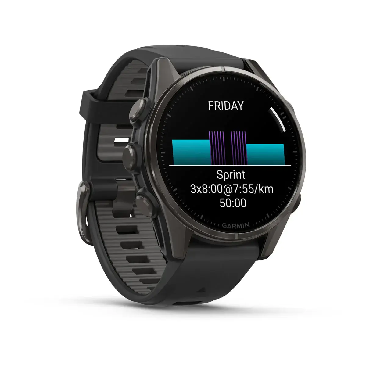 Смарт-часы Garmin fenix 8 AMOLED 43 mm Sapphire, Carbon Gray DLC Titanium with Black/Pebble Gray Silicone Band (010-02903-20/21)