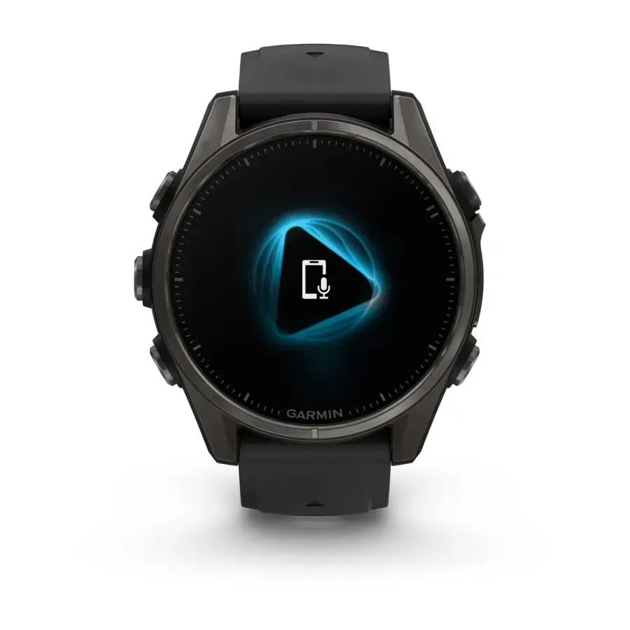 Смарт-годинник Garmin fenix 8 AMOLED 43 mm Sapphire, Carbon Gray DLC Titanium with Black/Pebble Gray Silicone Band (010-02903-20/21)