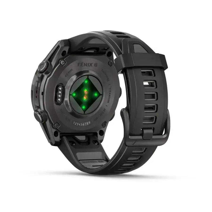 Смарт-годинник Garmin fenix 8 AMOLED 43 mm Sapphire, Carbon Gray DLC Titanium with Black/Pebble Gray Silicone Band (010-02903-20/21)